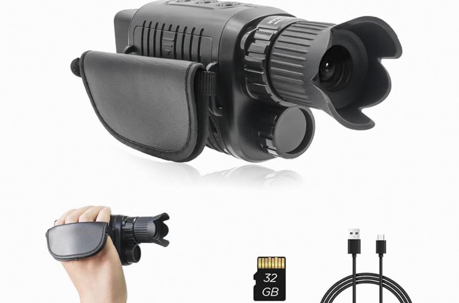 VXF Night Vision Monocular, 4K Night Vision Scope for 100% Darkness with 3000mAh Rechargeable Battery, 3+32GB SD Card & Card Reader, Dual Infrared Monocular Telescope for Camping, Wildlife Observation product image