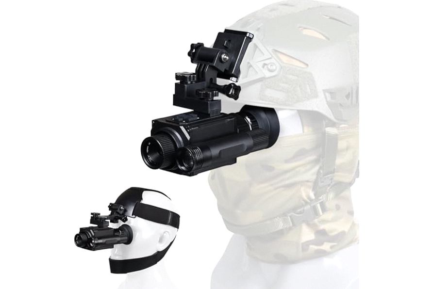 WGFXYBFY NVG30 Helmet Mounted Night Vision Scope,940nm Infrared Night Vision Monocular,3 Levels of Infrared Adjustment,Support WiFi,Can Day and Night Use,Black product image